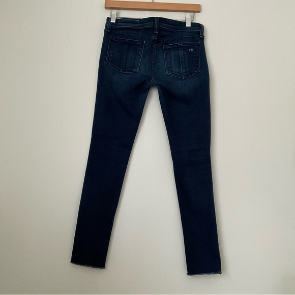 Rag & Bone Women Low Rise Skinny Jean Sz 26 Blue Classic Stretch Raw Hem Modern - Picture 3 of 10